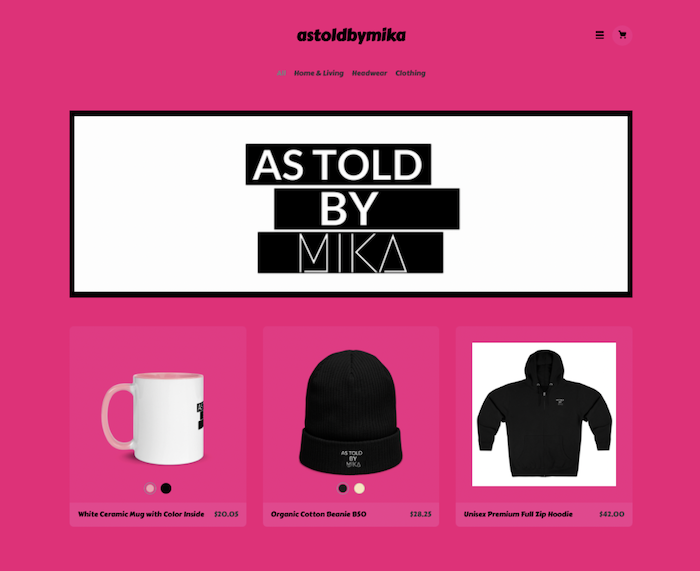 astoldbymika example merch storefront